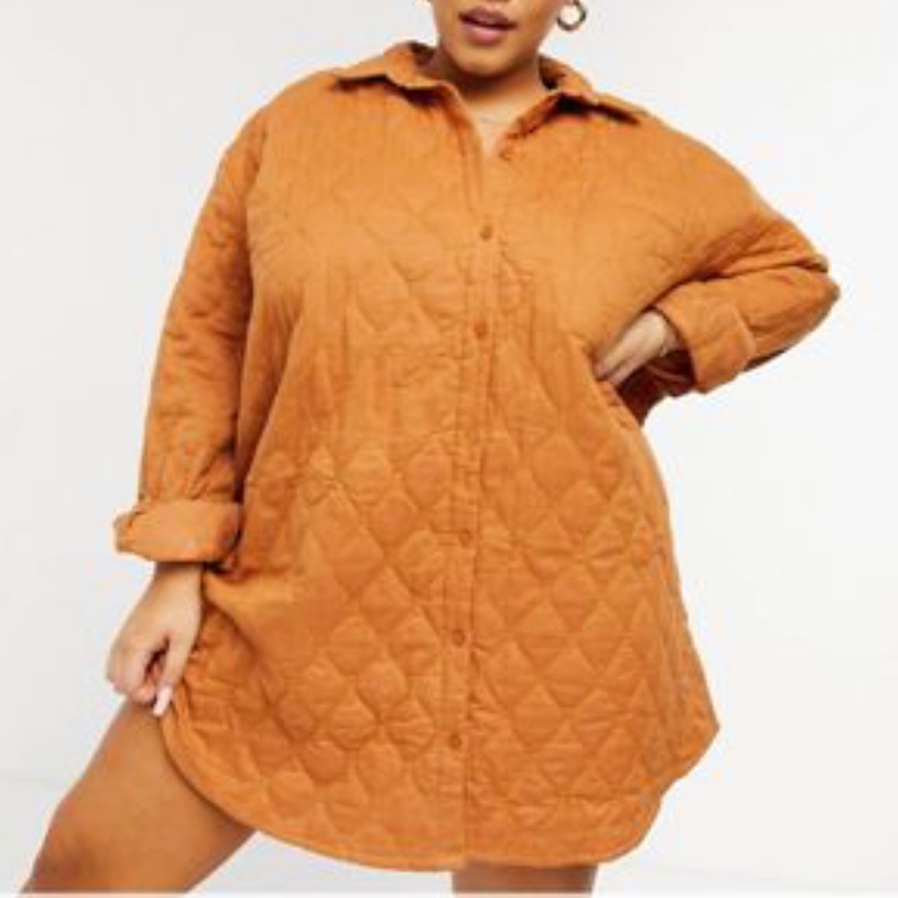 ASOS Collision quilted shirt dress sz 16